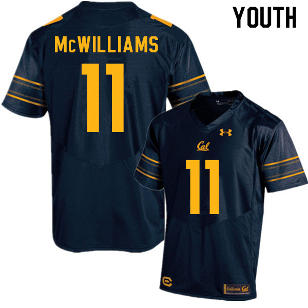Youth #11 Tyson McWilliams Cal Bears College Football Jerseys Sale-Navy